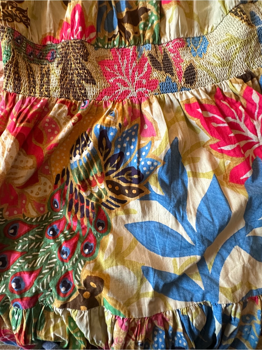 Conditions Apply for Anthropologie Multicolor Floral Tiered Maxi Dress size 14 - Picture 13 of 15